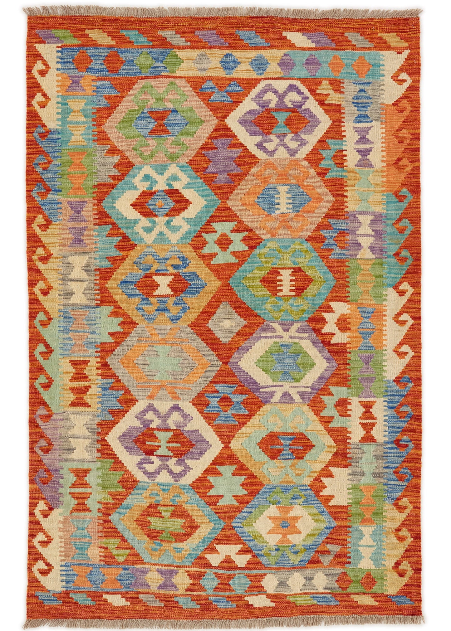 Handgeweven Oosters Tapijt | Unique Afghan Kelim 14053 (voorraad)