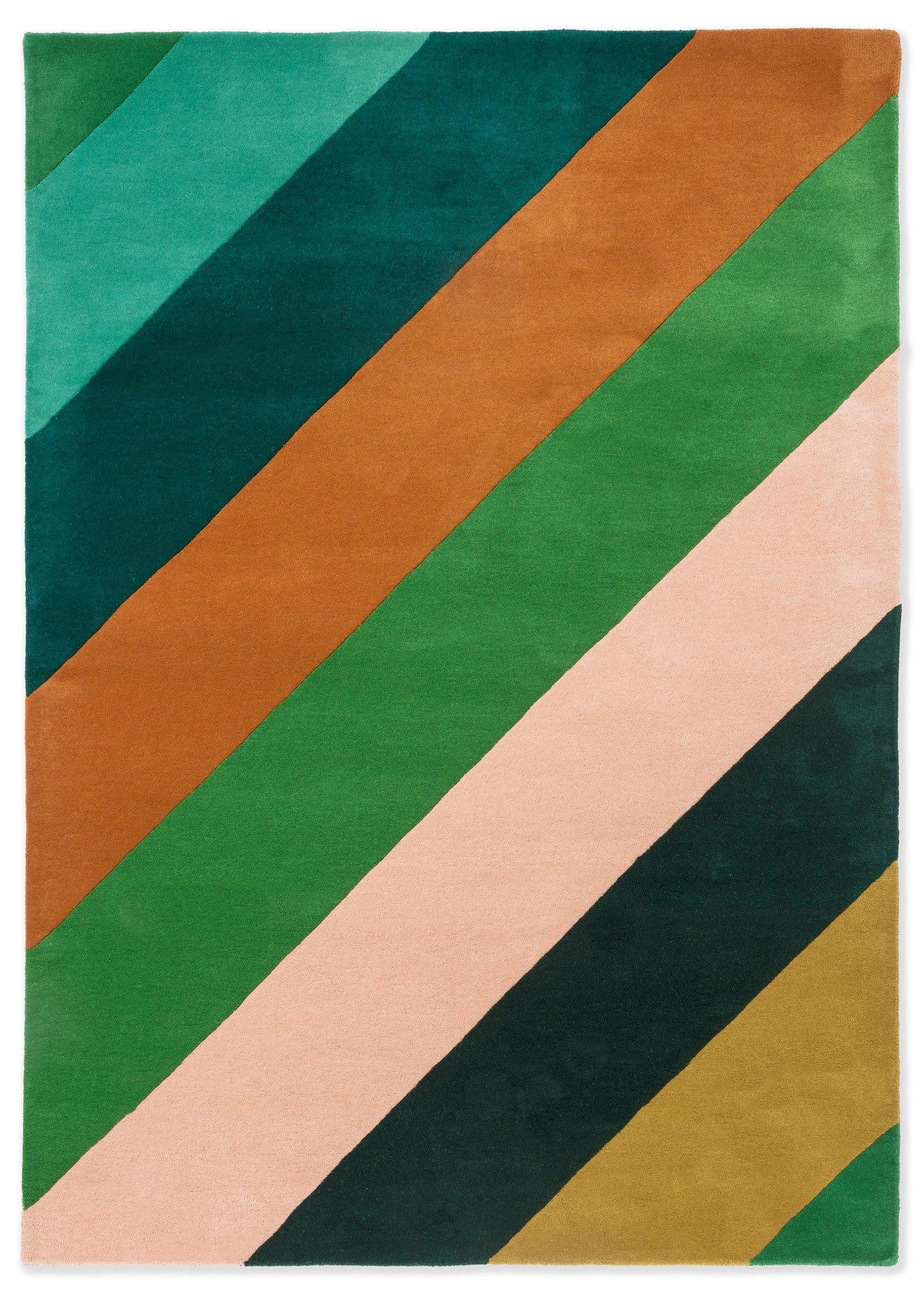 Laagpolig vloerkleed van Harlequin | Sherbet stripe Emerald - amber