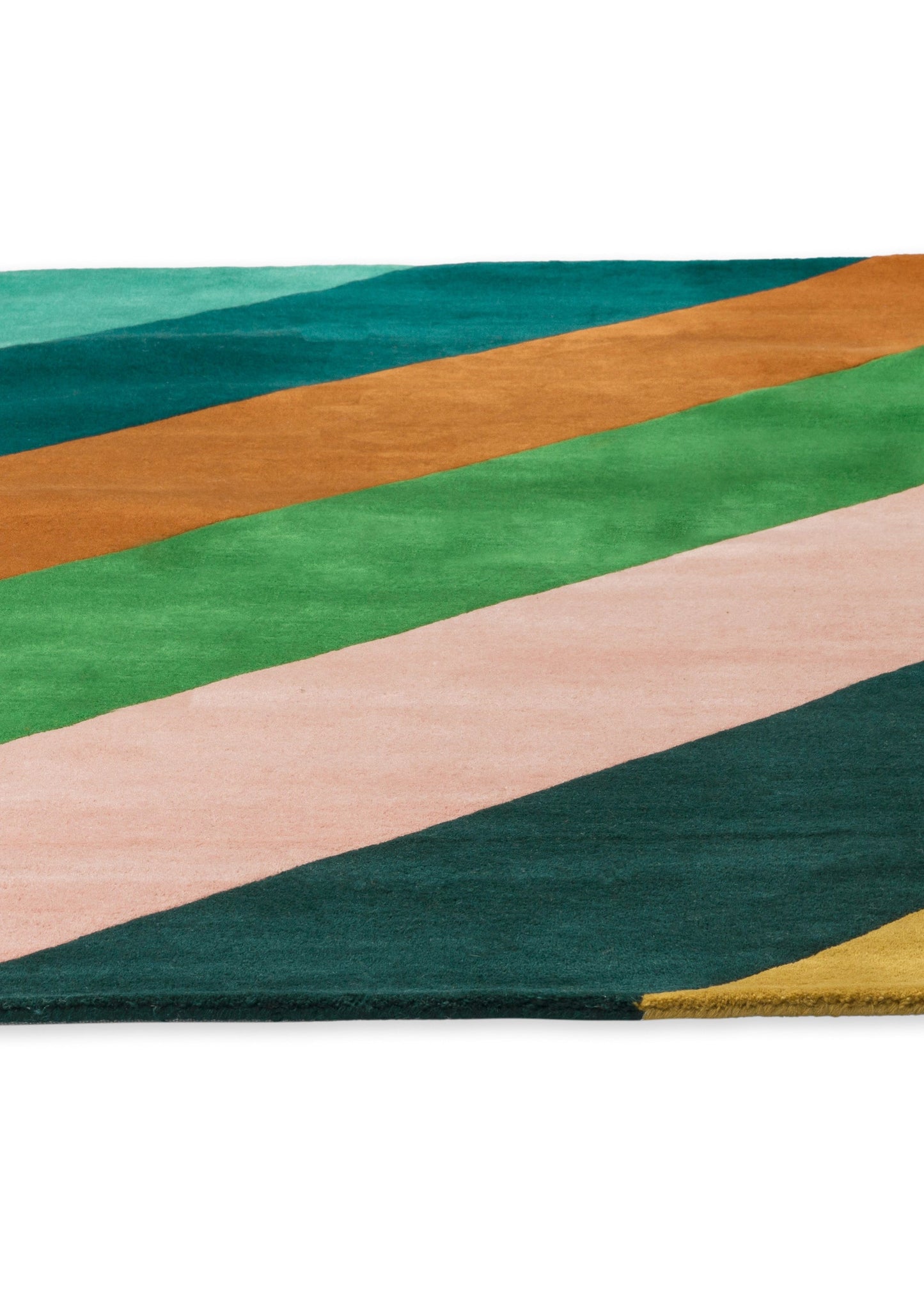 Laagpolig vloerkleed van Harlequin | Sherbet stripe Emerald - amber