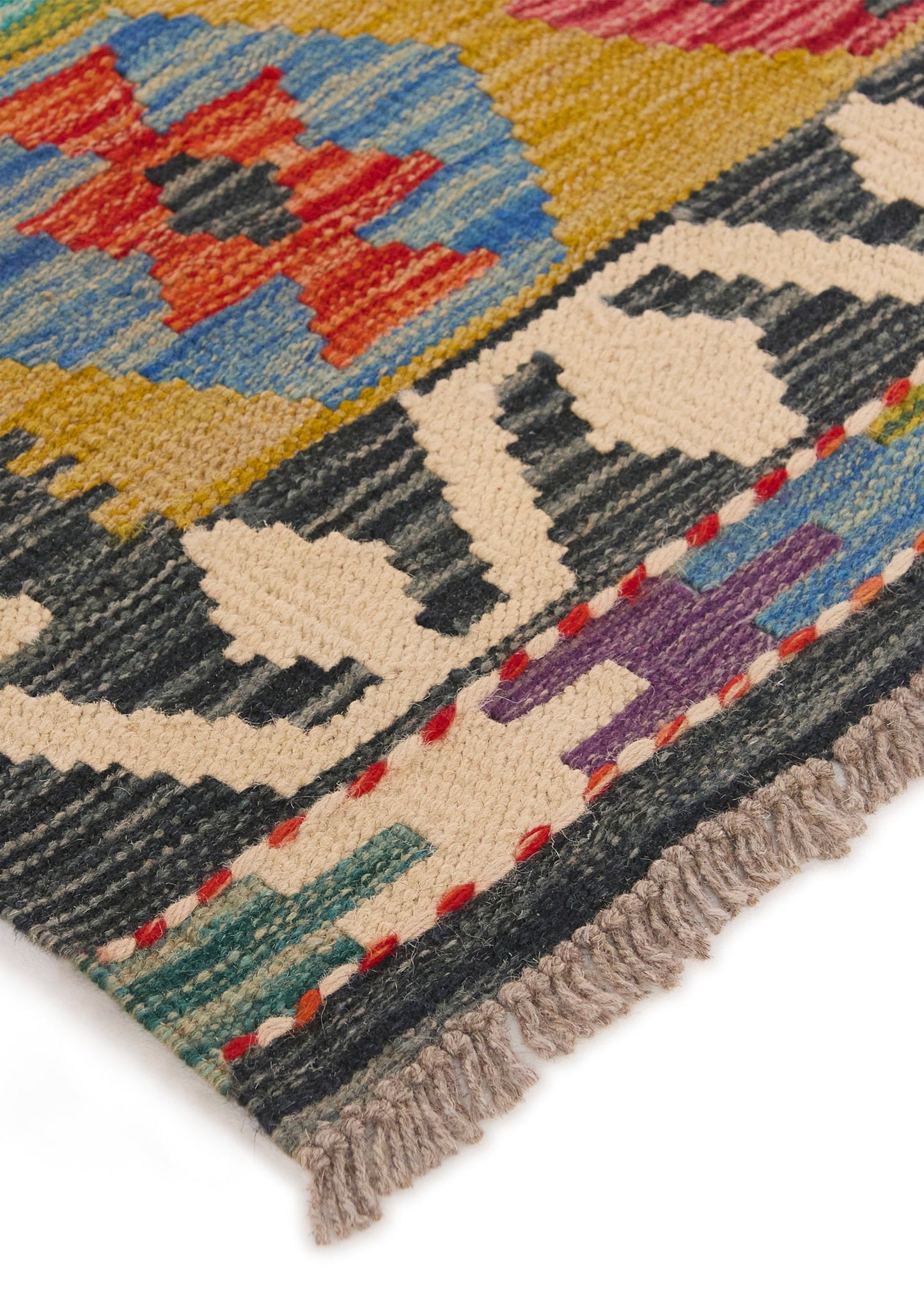 Handgeweven Oosters Tapijt | Unique Afghan Kelim 13889 (voorraad)
