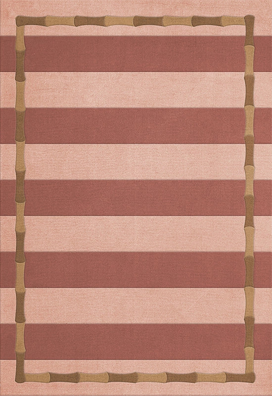 Vloerkleed Layered Alice Crawley Bamboo Stripe Wool Rug Terracotta