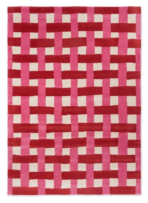 Laagpolig vloerkleed van Harlequin | Basket weave Coral-rose