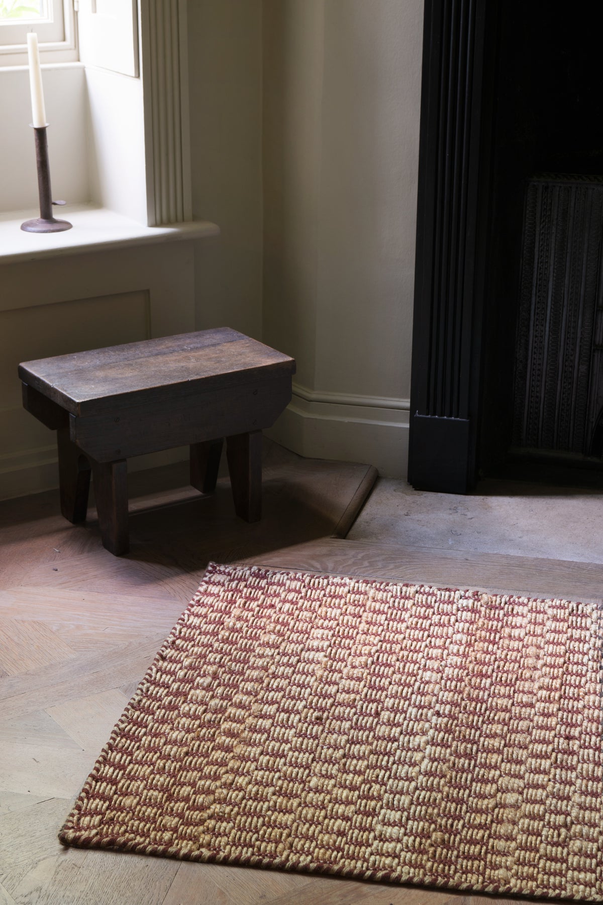 Vloerkleed Layered Barley Jute Rug Burgundy