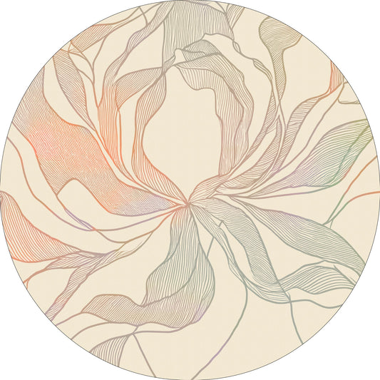 Vloerkleed MOMO rugs x NOŪRA studios - Bloom Beige/ multicolour Rond