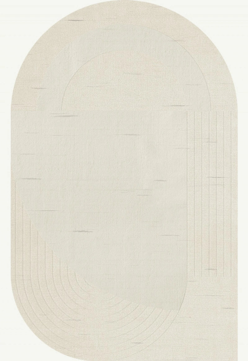 Vloerkleed Layered Circular Wool Rug Bone White