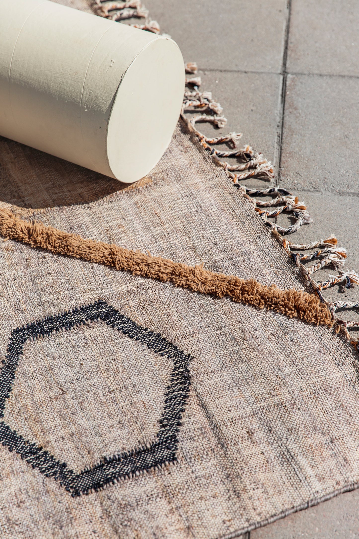 Vloerkleed Finarte Helix Jute Cotton Wool