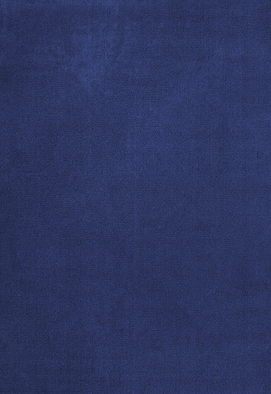 Vloerkleed Layered Classic Solid Wool Blue Foncé