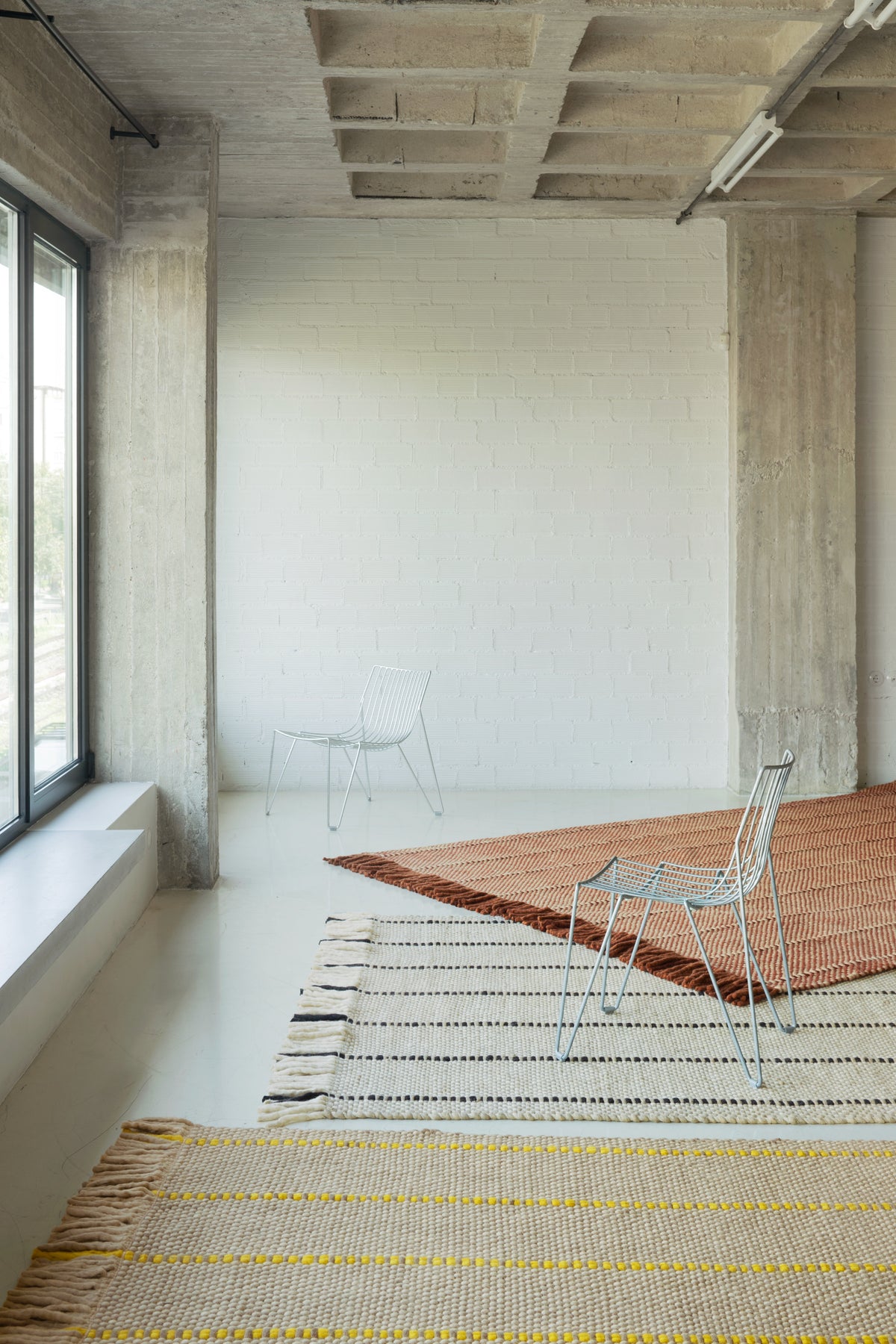 Vloerkleed Layered Massaproductions Cord Wool Rug Burgundy Rust