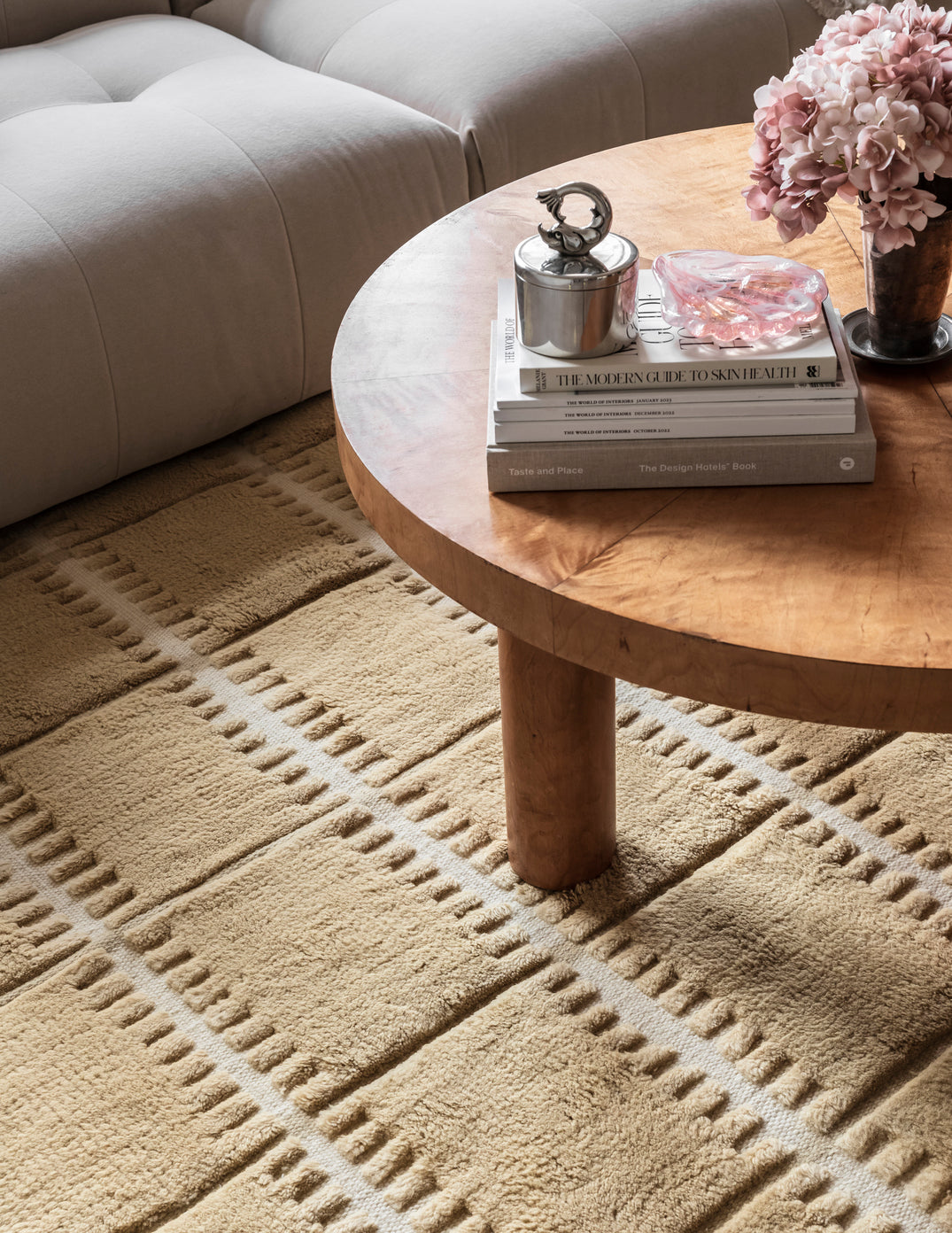 Vloerkleed Layered Lilly Wool Rug Mustard