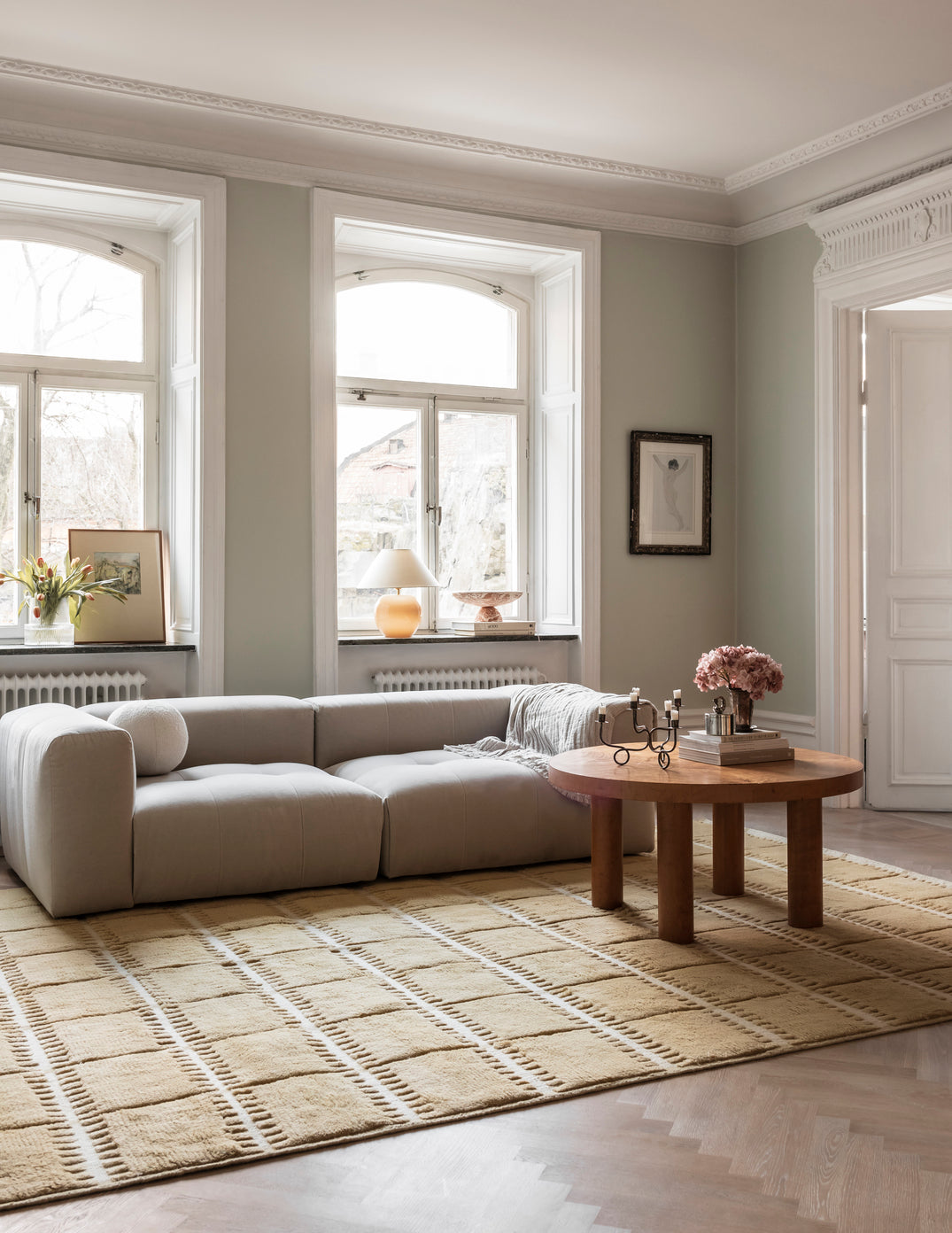 Vloerkleed Layered Lilly Wool Rug Mustard