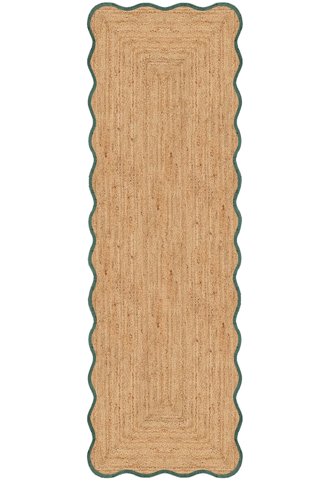 Vloerkleed Layered Scallop Jute Dark Green