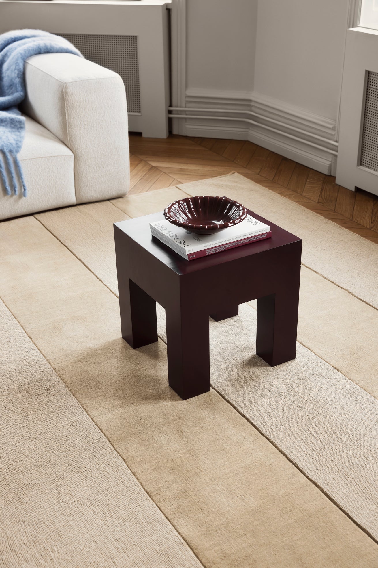Vloerkleed Layered Stripe Grande Wool Rug Almond