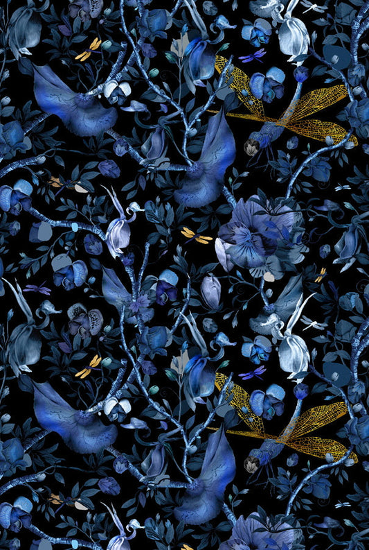 Laagpolig vloerkleed Moooi Carpets Biophilla Blue Black Vloerkledenwinkel
