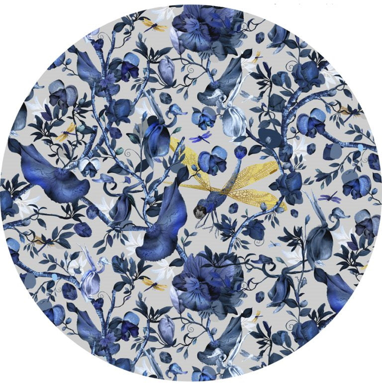 Laagpolig vloerkleed Moooi Carpets Biophilla Blue Grey Rond