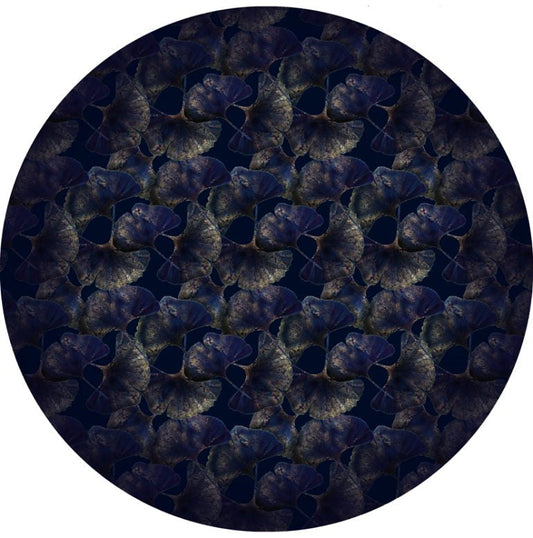 Laagpolig vloerkleed Moooi Carpets Ginko Leaf Blue Rond