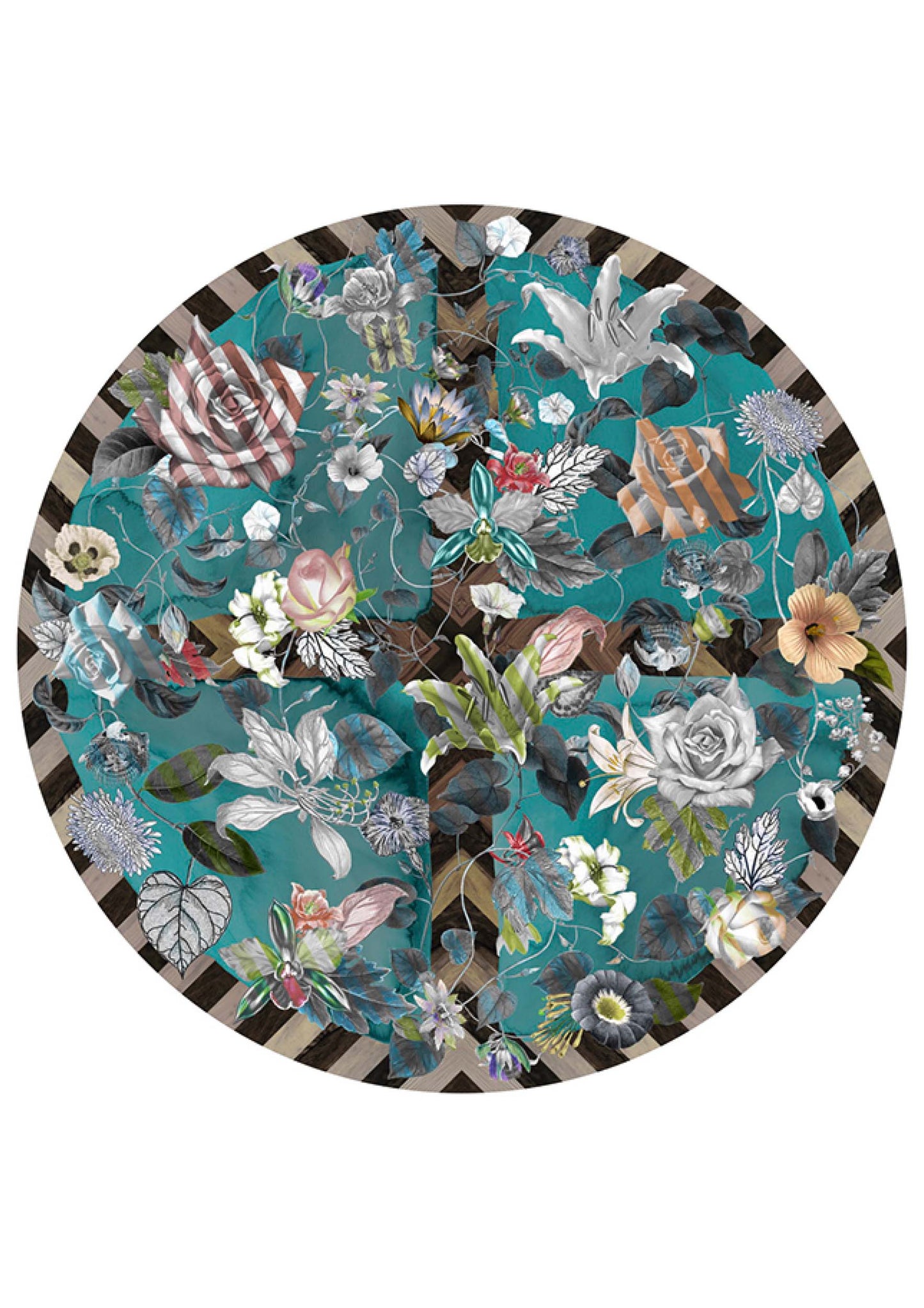 Laagpolig vloerkleed Moooi Carpets Malmaison Aquamarine Vloerkledenwinkel
