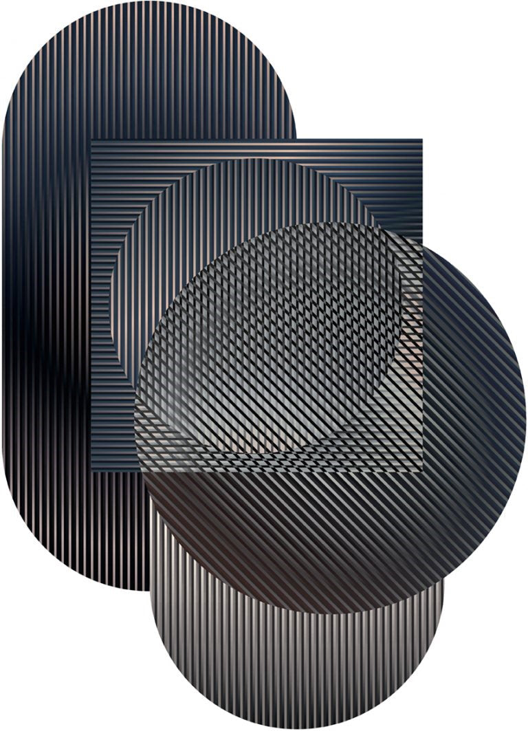 Laagpolig vloerkleed Moooi Carpets Trichroic Hoxton Shapes Vloerkledenwinkel