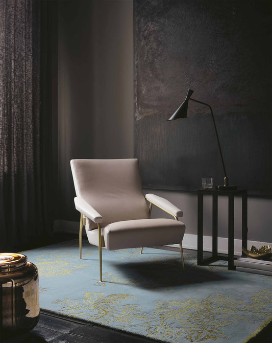 Laagpolig vloerkleed Wedgwood Tonquin Blue 37008 Vloerkledenwinkel
