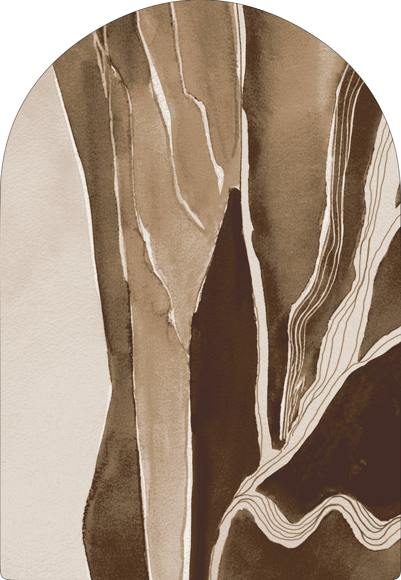 Vloerkleed MOMO rugs x NOŪRA studios - Horizon Brown/ sand Arch