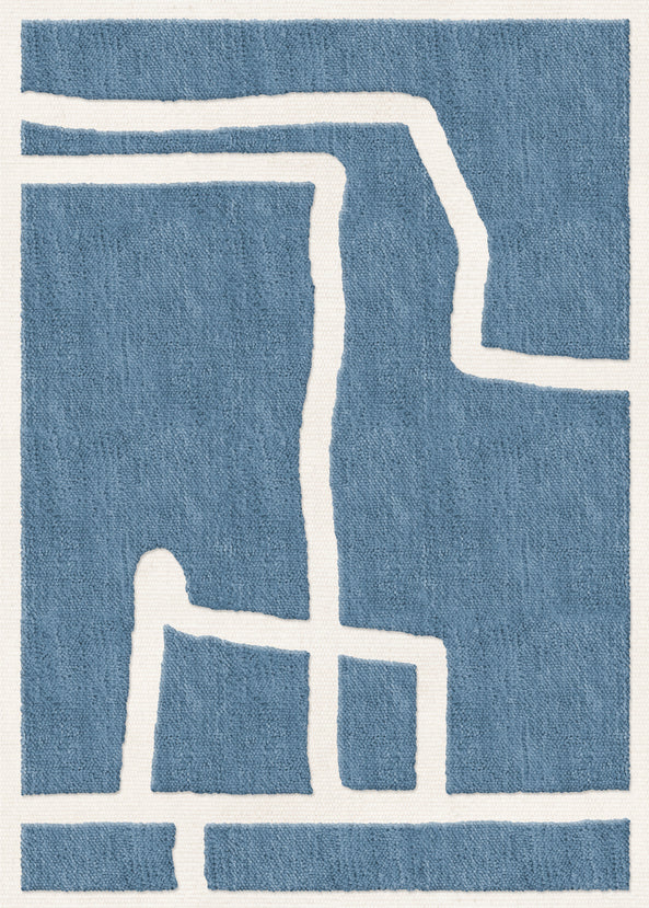 Vloerkleed Layered Gotland Klint Wool Rug Cornflower Blue