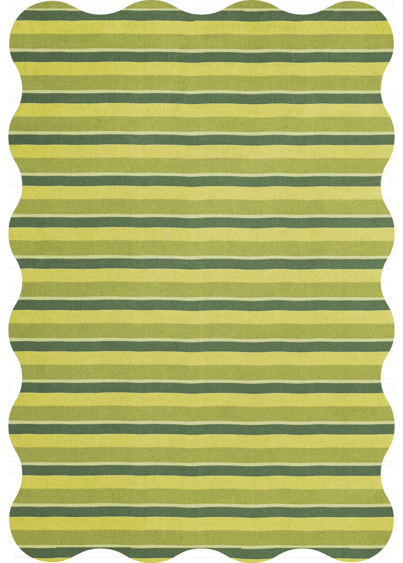 Vloerkleed Layered Scallop Wool Rug Lime Green