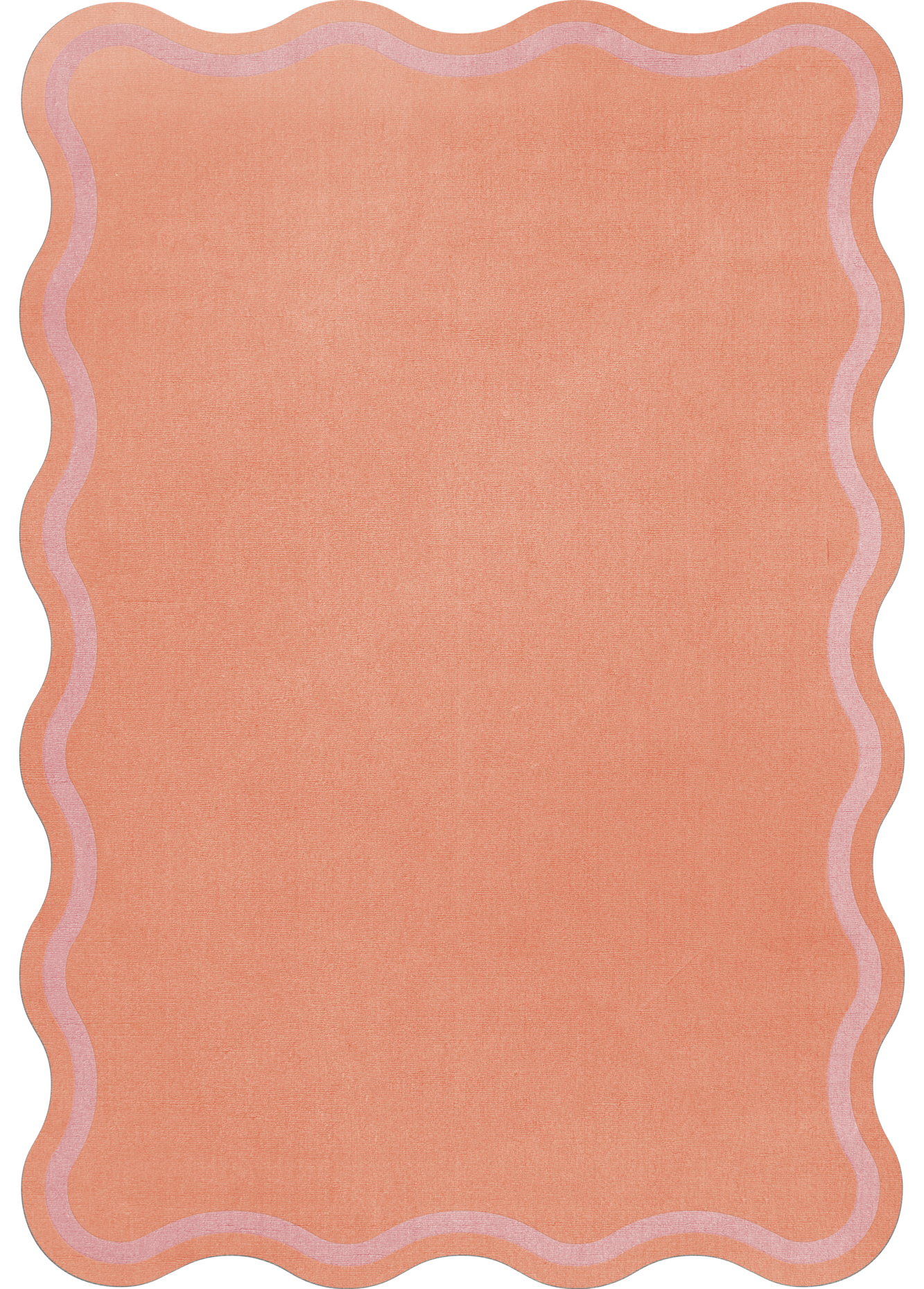 Vloerkleed Layered Scallop Wool Rug Watermelon Pink