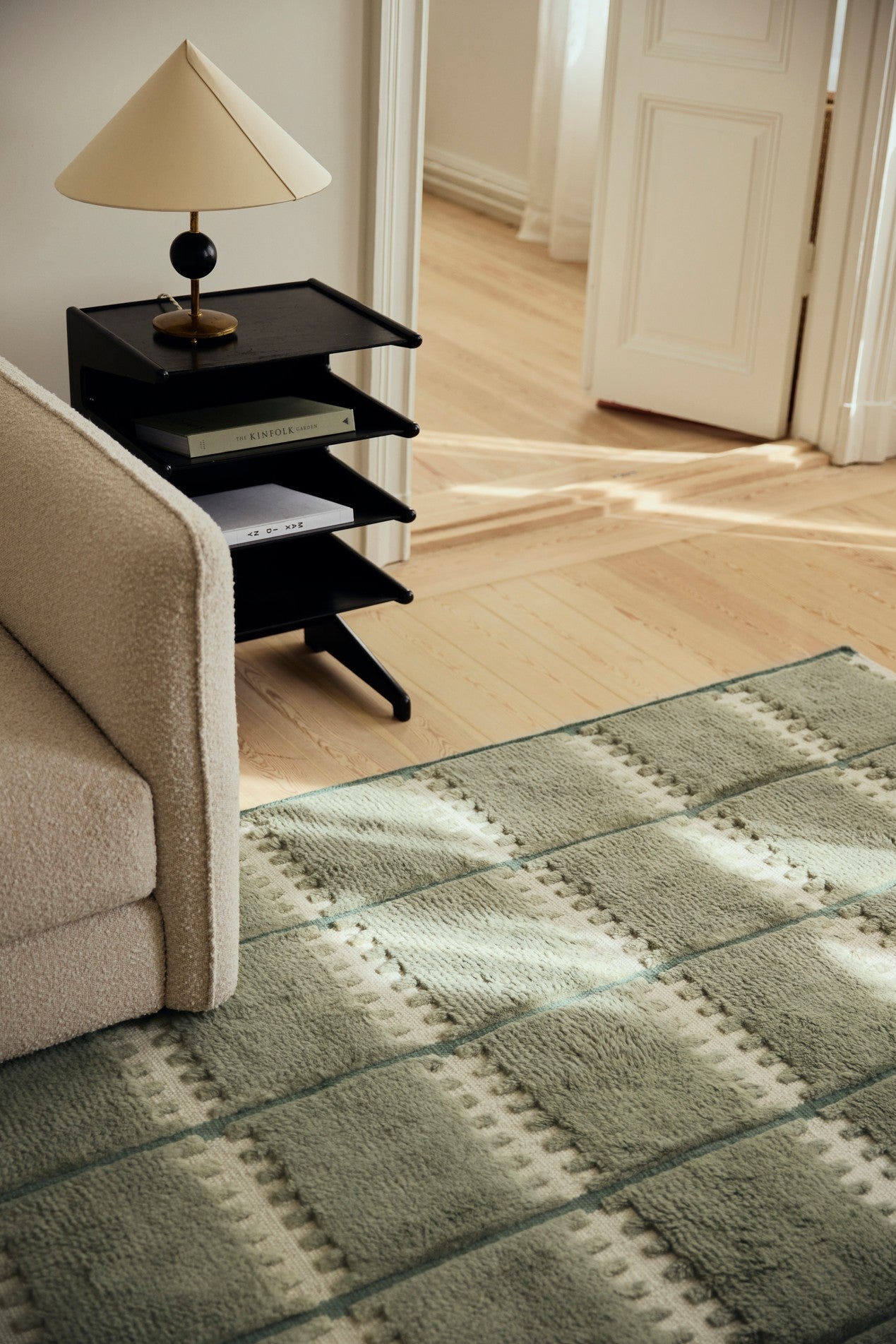 Vloerkleed Layered Lilly Wool Rug Green