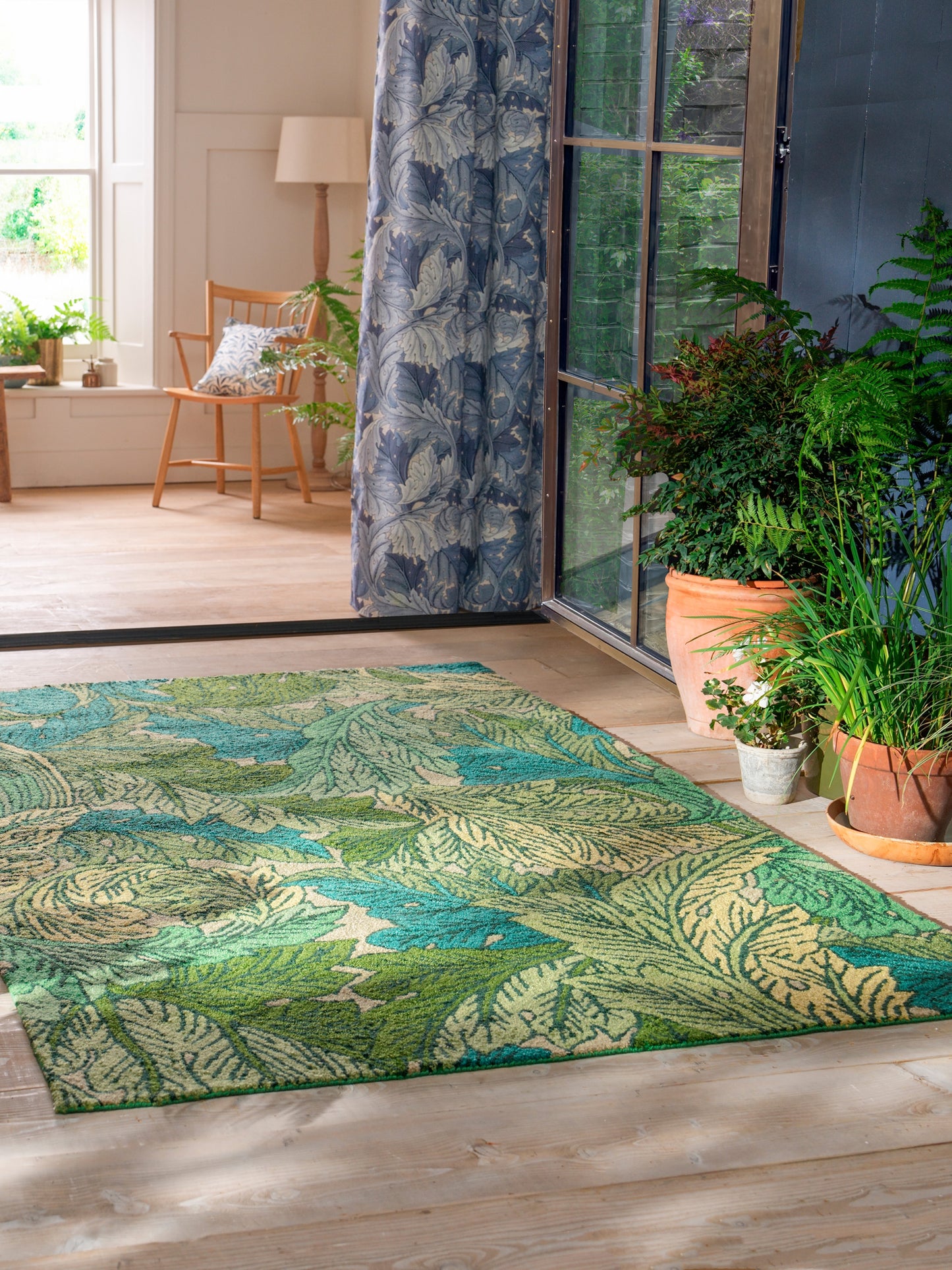 Buitenkleed Morris & Co Acanthus Nettle-Sky Blue 427307