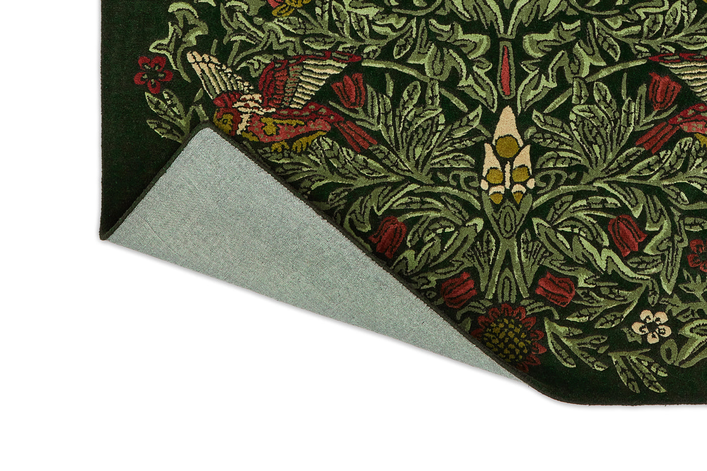 Laagpolig vloerkleed Morris & Co Bird Tump Green 128307