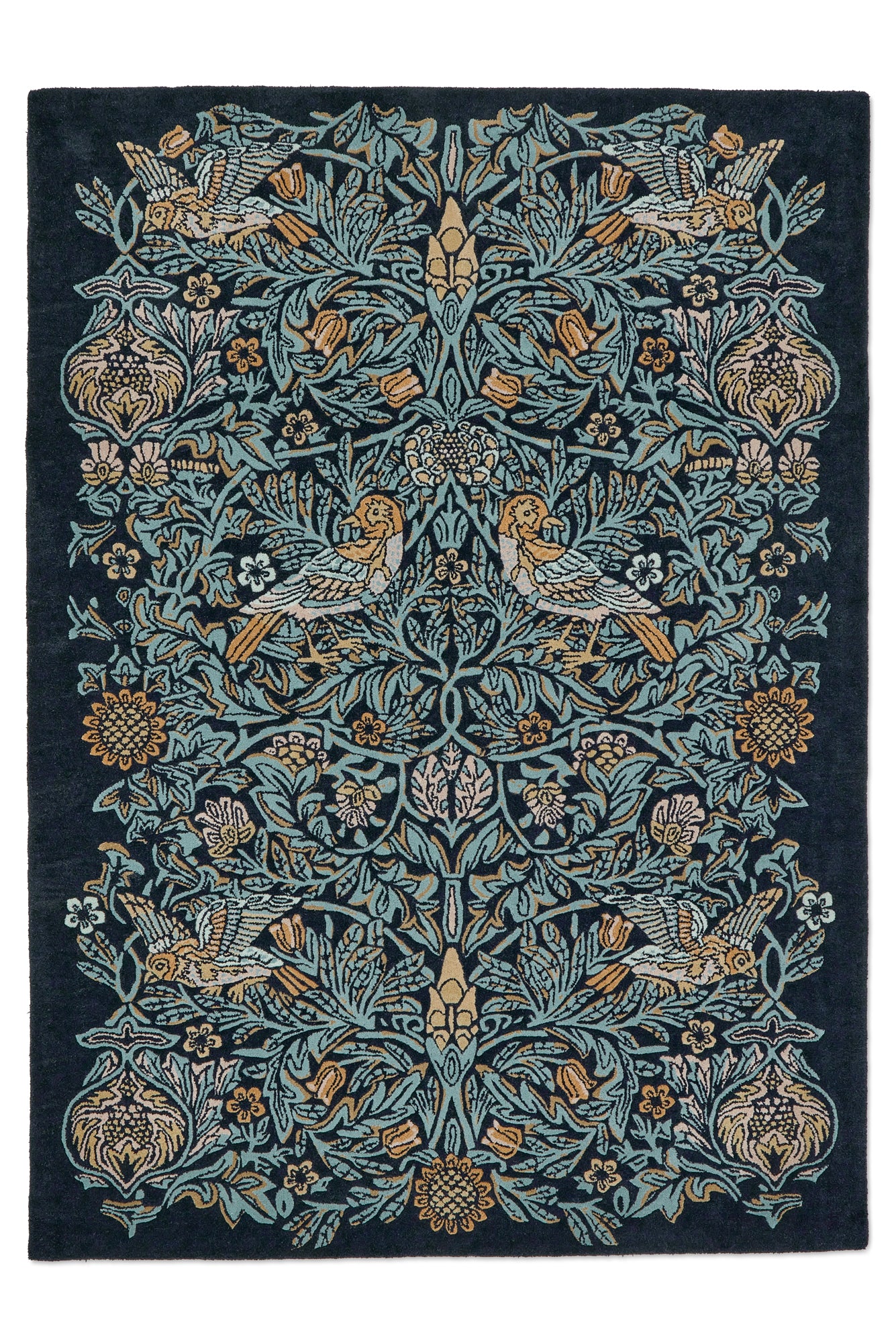 Laagpolig vloerkleed Morris & Co Bird Webb's Blue 128308