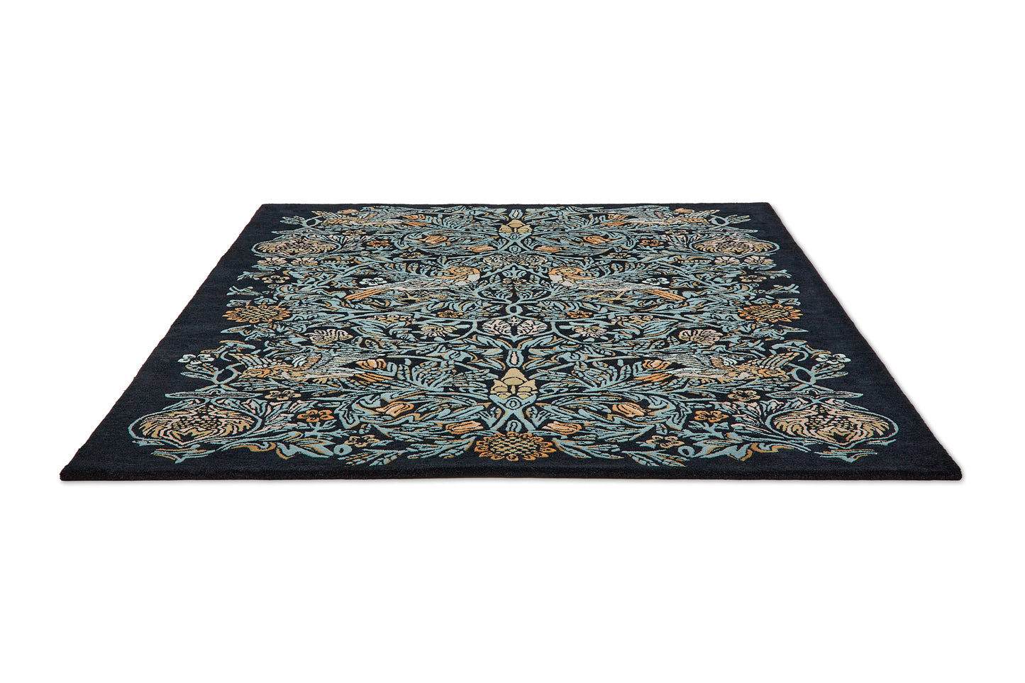 Laagpolig vloerkleed Morris & Co Bird Webb's Blue 128308
