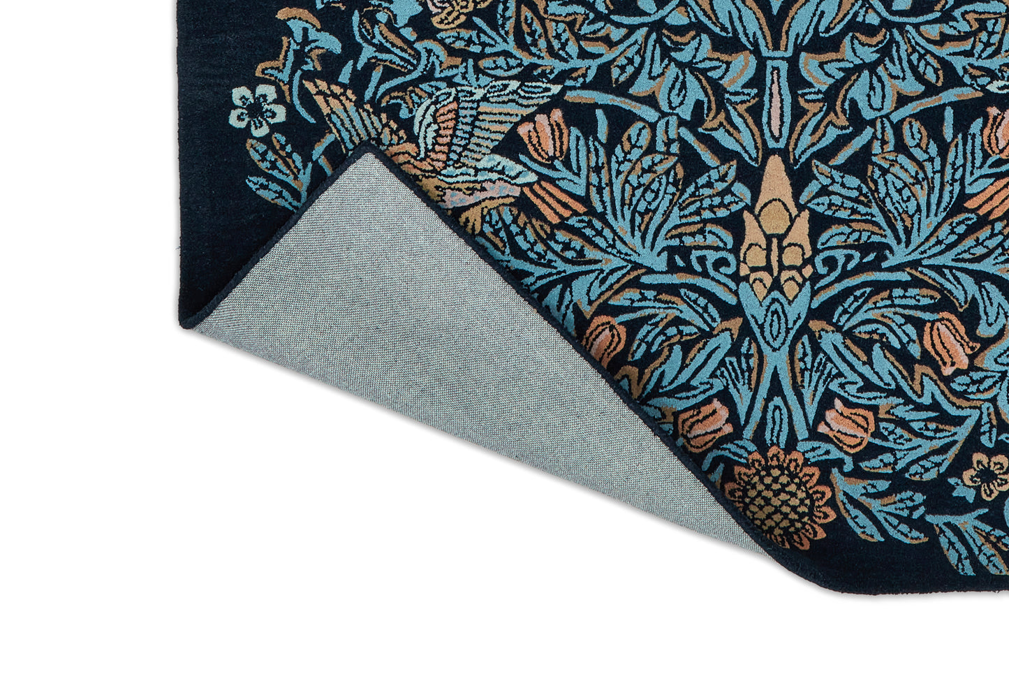 Laagpolig vloerkleed Morris & Co Bird Webb's Blue 128308