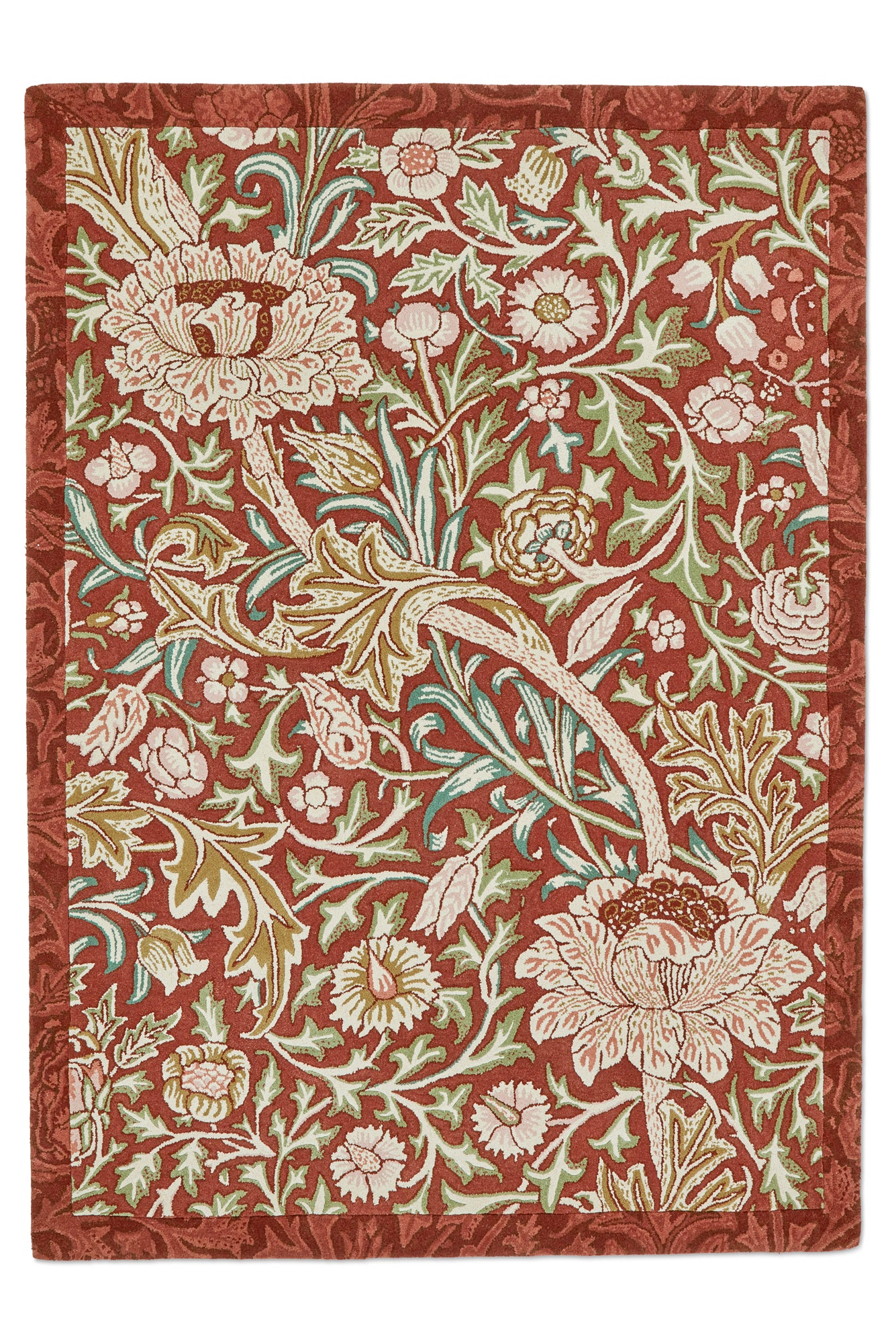 Laagpolig vloerkleed Morris & Co Trent Red House 127503