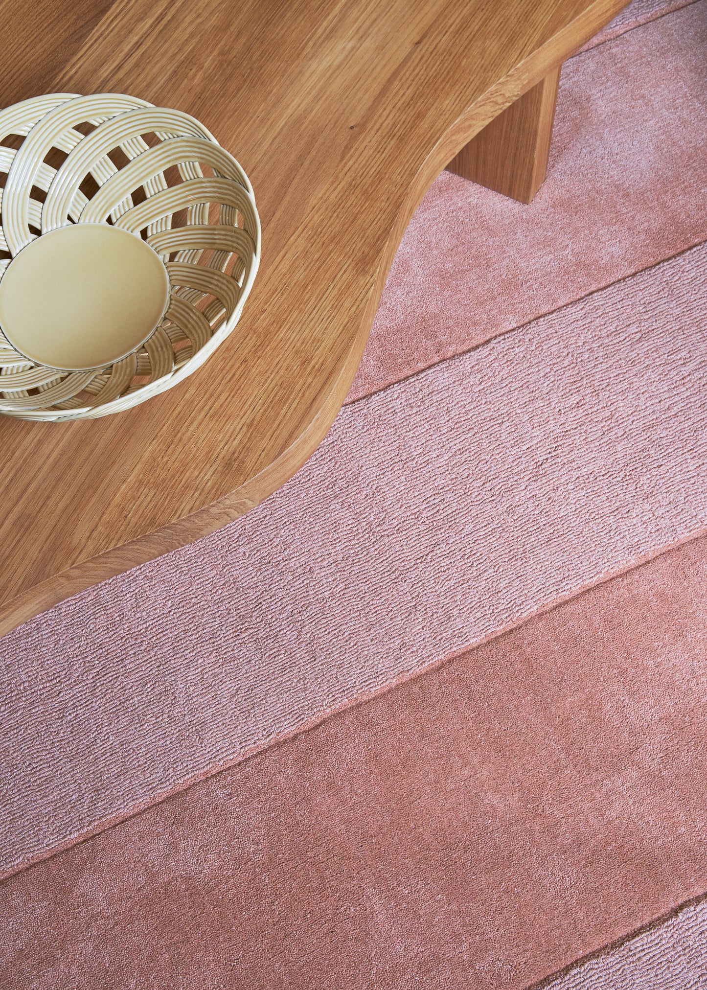 Vloerkleed Layered Stripe Grande Wool Rug Coral