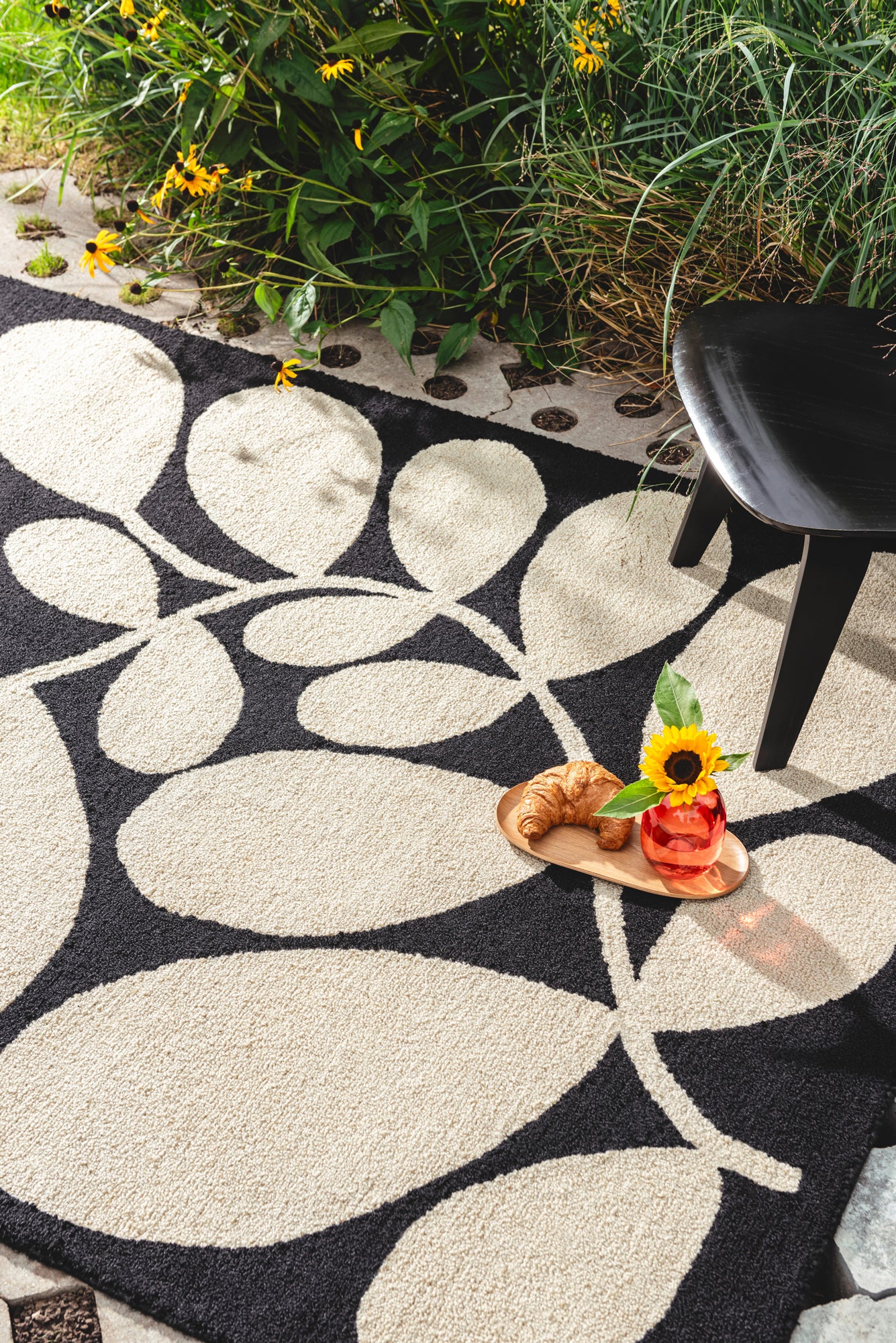 Buitenkleed Orla Kiely Sycamore Black 464205