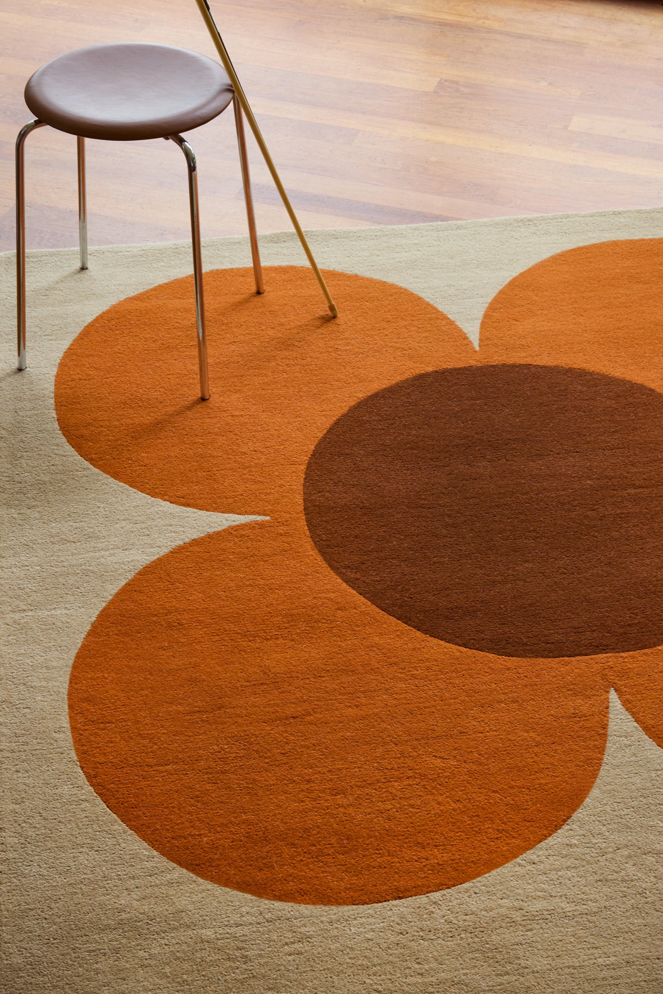 Vloerkleed Orla Kiely Flower Placement Pumpkin 158203