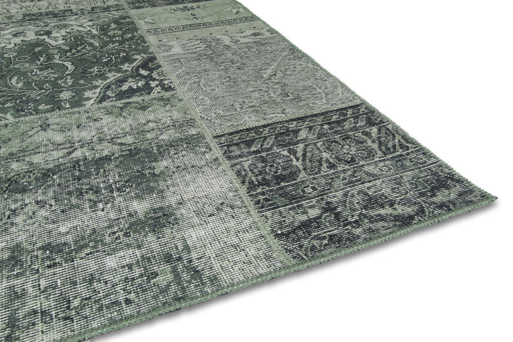 Patchwork vloerkleed Brinker Carpets Festival Bukan Dark Green Sale Vloerkledenwinkel