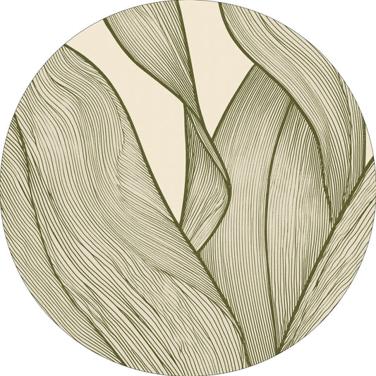 Vloerkleed MOMO rugs x NOŪRA studios - Botanical Beige/green Rond