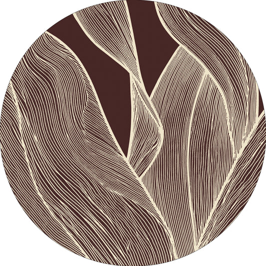 Vloerkleed MOMO rugs x NOŪRA studios - Botanical Bordeaux/beige Rond