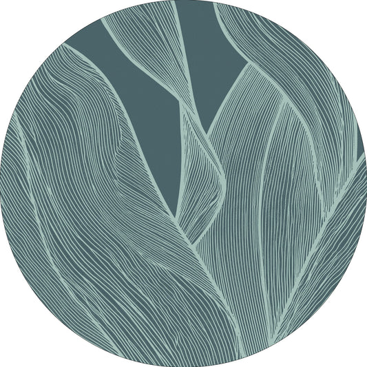 Vloerkleed MOMO rugs x NOŪRA studios - Botanical Aqua Rond