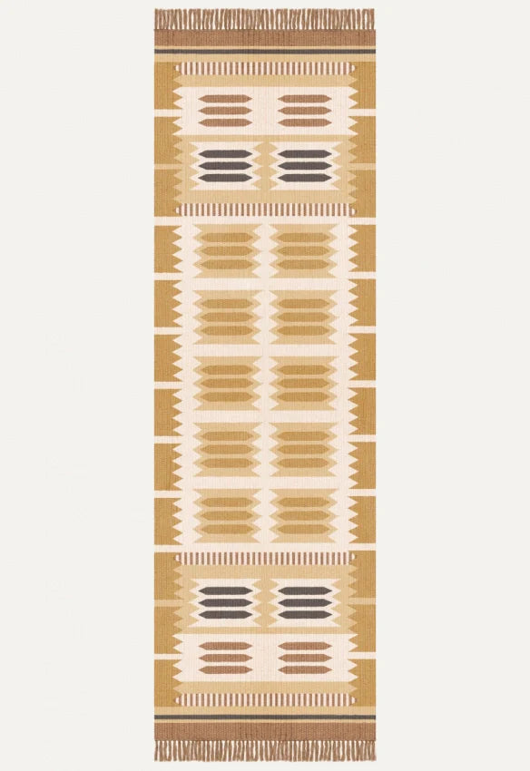 Vloerkleed Layered Röllakan Wool Rug Hilma Marigold
