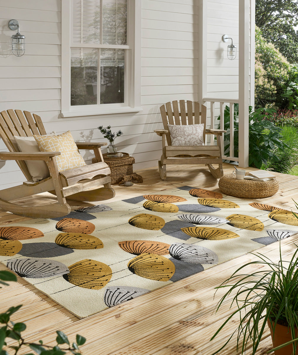 Sanderson Dandillion Clocks-Ochre/Silver outdoor 445803 Vloerkledenwinkel
