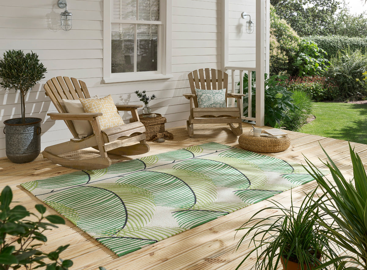 Sanderson Manila Leaf-Botanical Green outdoor 446107 Vloerkledenwinkel