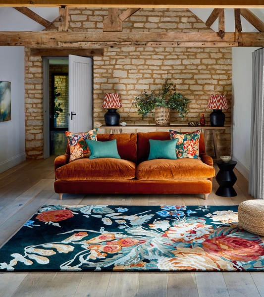 Vloerkleed Sanderson Stapleton Park Navy Burnt Orange 45318