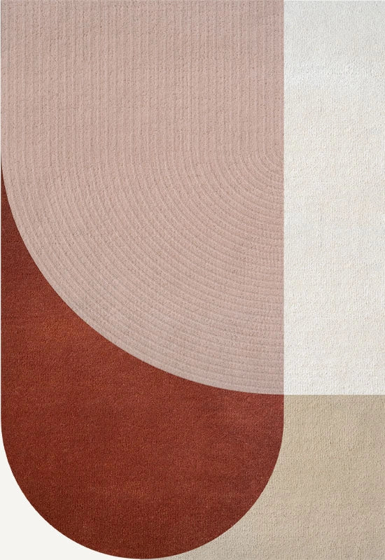 Vloerkleed Layered Follow The Trace Pink Patterned Wool Rug