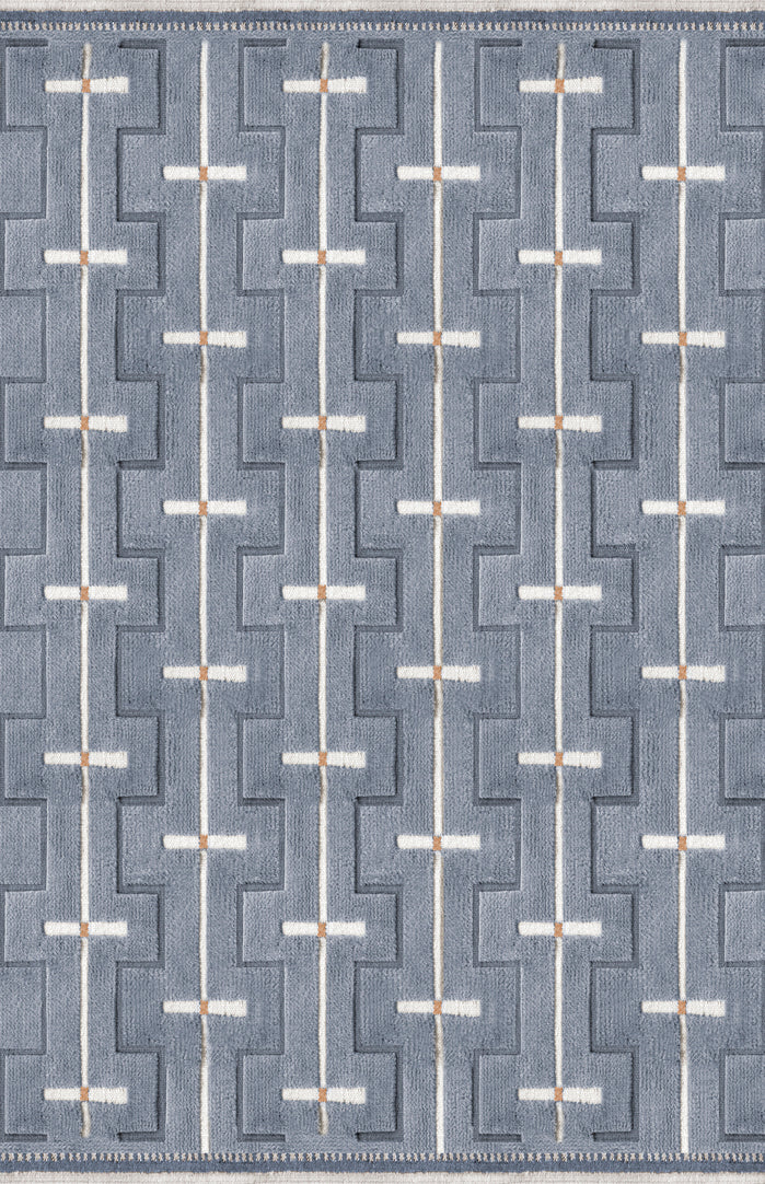 Vloerkleed Layered Johanna Wool Rug Sky Blue Vloerkledenwinkel