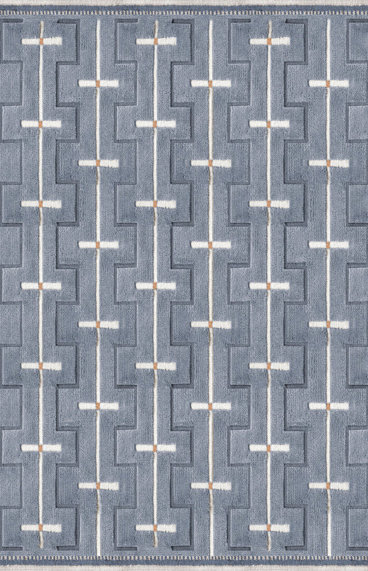 Vloerkleed Layered Johanna Wool Rug Sky Blue Vloerkledenwinkel