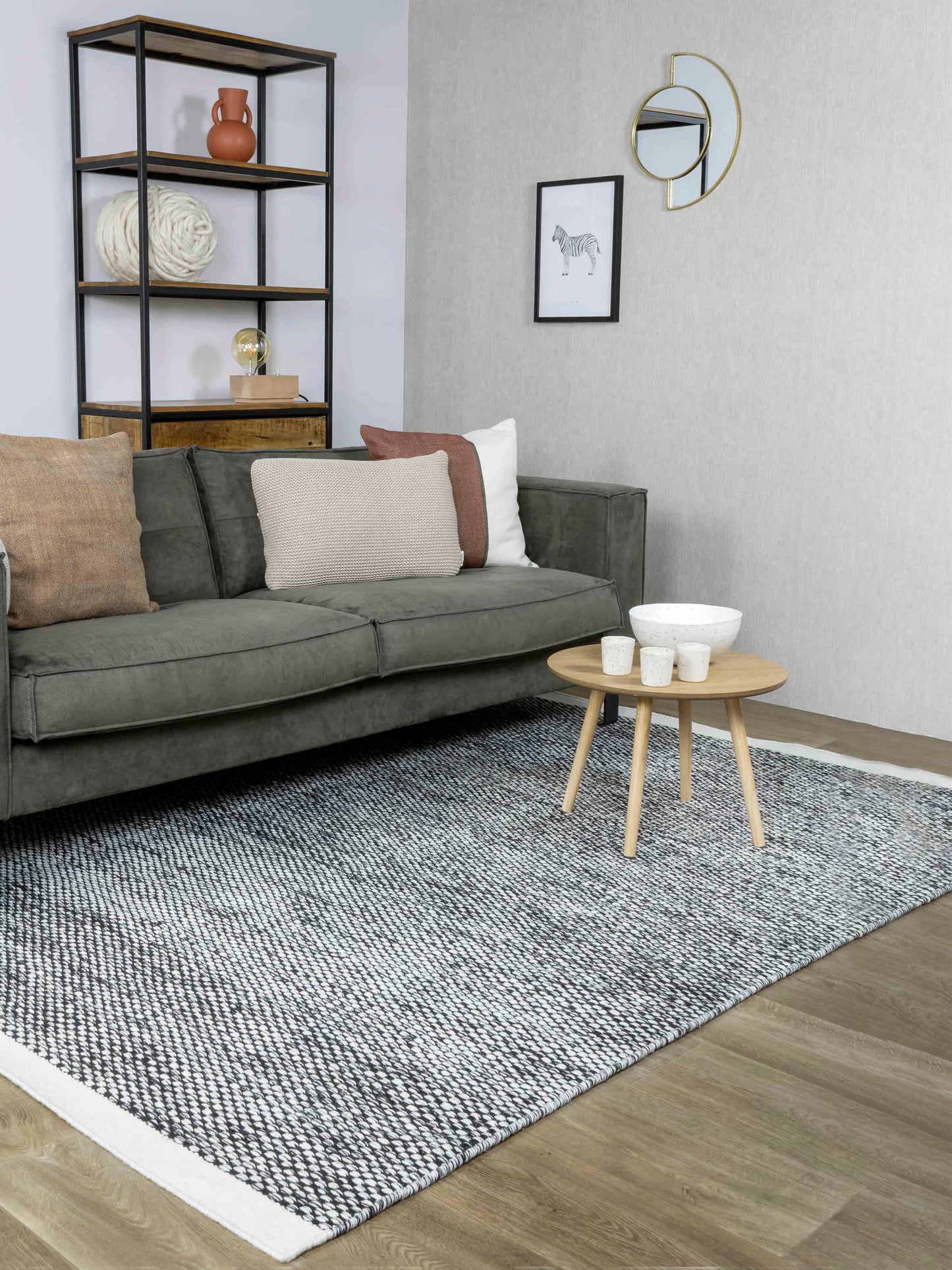 Vloerkleed MOMO Rugs Vaasa Black White Vloerkledenwinkel