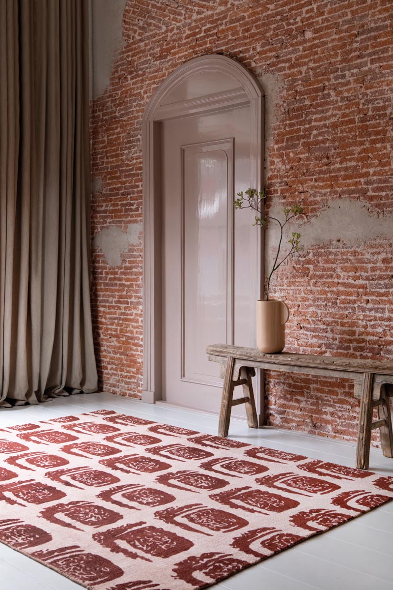 Vloerkleed Ted Baker Woodblock Red 163003 Vloerkledenwinkel