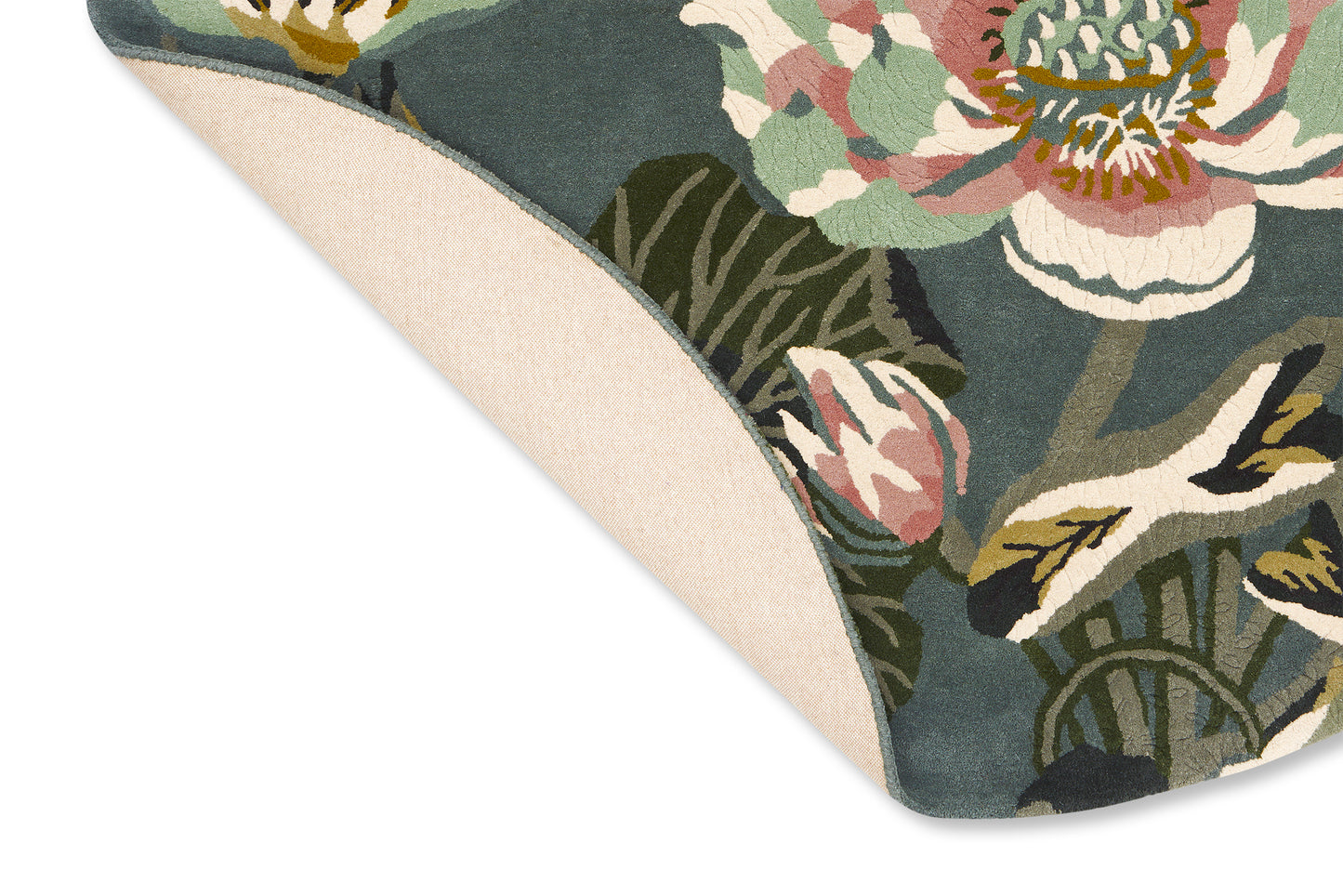 Vloerkleed Wedgwood Waterlily midnight pond rond 038608